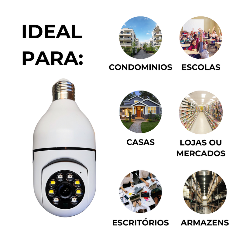 Câmera Giratória 360° Wifi - COMPRE 1 LEVE 2