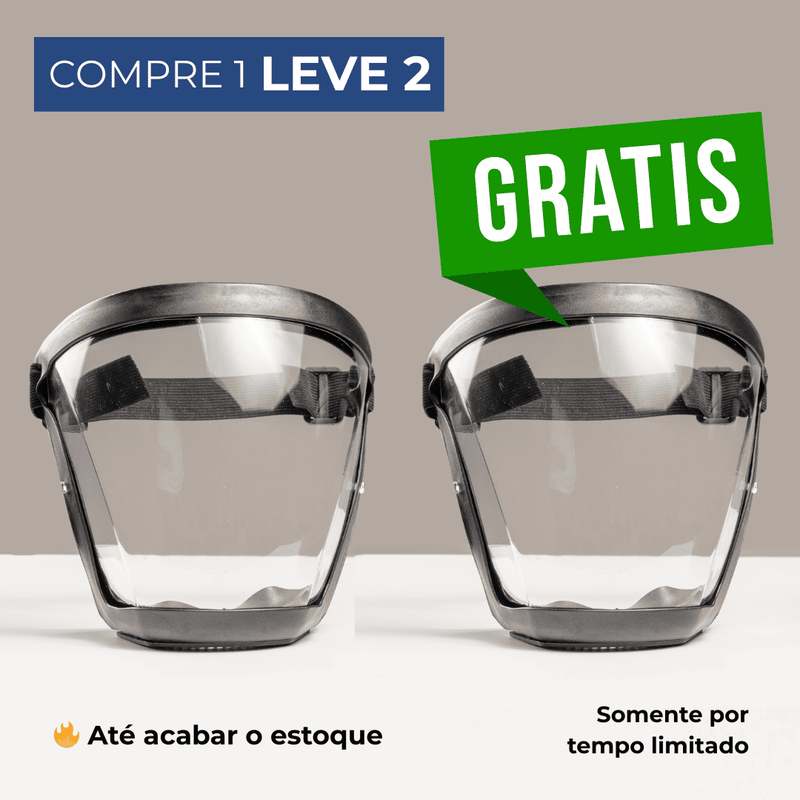 Máscara Protetora Facial - COMPRE 1 LEVE 2
